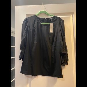 G by Giuliana Black Puff Sleeve Top
